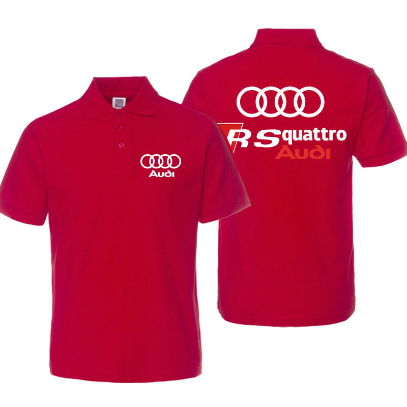 2022 Polo Audi Quattro RS Homme Coton Couleur Unie Manches Courtes